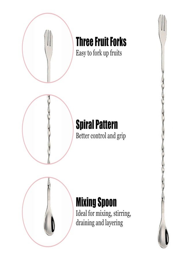 BOBOAR Muddler for Cocktails,Cocktail and Bar Tools for Lemonade 10" Muddler and Long Handle Bar Cocktail Mixing Spoon - Image 5